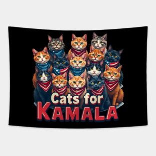Kamala Cat-Vote for Kamala Harris as Preident 2024 Tapestry