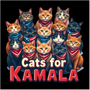 Kamala Cat-Vote for Kamala Harris as Preident 2024 Posters and Art