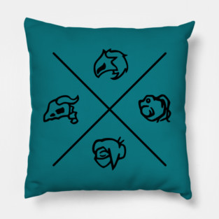 Slay the Spire Character Symbols (black version) Pillow