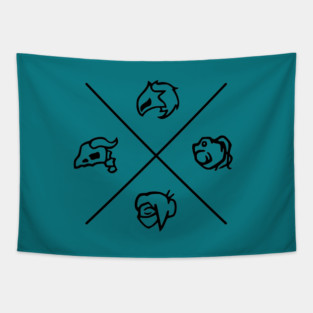 Slay the Spire Character Symbols (black version) Tapestry