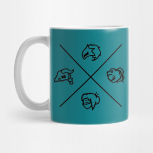 Slay the Spire Character Symbols (black version) Mug