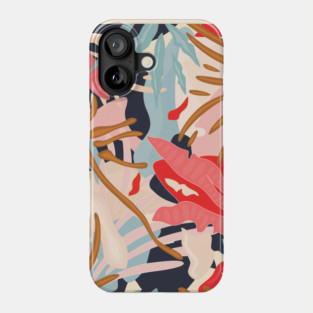Colorful Abstract Jungle / Tropical Plants Phone Case