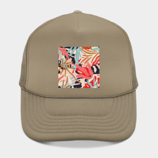 Colorful Abstract Jungle / Tropical Plants Hat