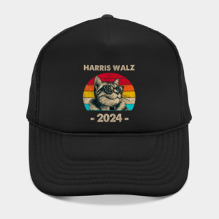 Harris Walz 2024 retro cat Hat