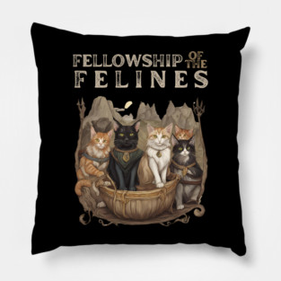 Fellowship of the Felines - Lord of the Rings Pillow