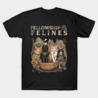 Fellowship of the Felines - Lord of the Rings T-Shirt