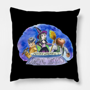 Penny Dreadful's Shilling Shockers Trio Logo by Sarah Adam Pillow