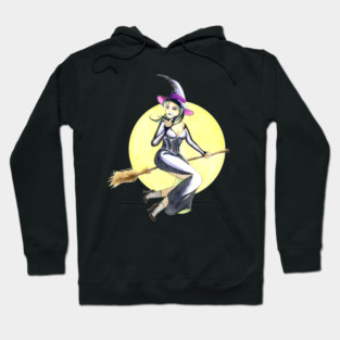 Penny Dreadful - Witch Horror Host on Broom - by Sarah Adam Hoodie