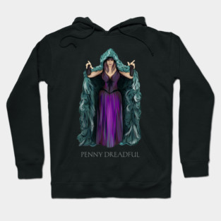Penny Dreadful - Witch Horror Hostess in Hooded Cloak WITH "Penny Dreadful" TEXT - by Liz LaFrance Hoodie