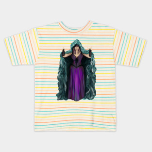 Penny Dreadful - Witch Horror Hostess in Hooded Cloak - NO TEXT, ART ONLY - by Liz LaFrance T-Shirt Kids T-Shirt