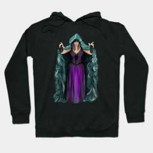Penny Dreadful - Witch Horror Hostess in Hooded Cloak - NO TEXT, ART ONLY - by Liz LaFrance T-Shirt Hoodie