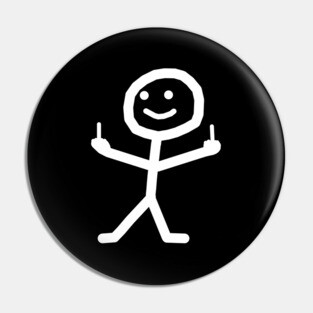 Stick Figure With Middle Finger Pin