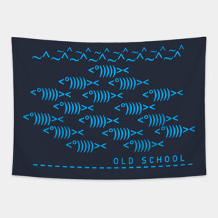 Text Keyboard Computer Nerd Old School Fish Geek Science Biology Tapestry