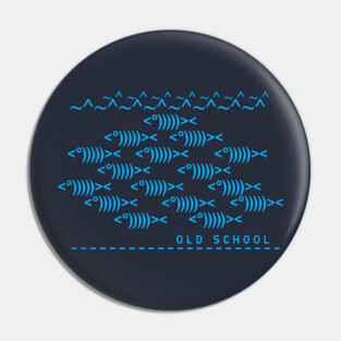 Text Keyboard Computer Nerd Old School Fish Geek Science Biology Pin