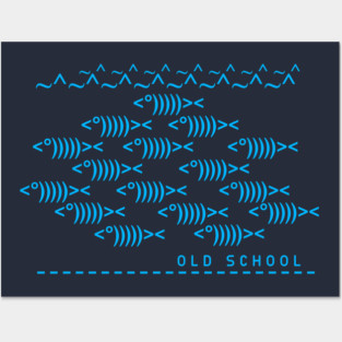 Text Keyboard Computer Nerd Old School Fish Geek Science Biology Posters and Art