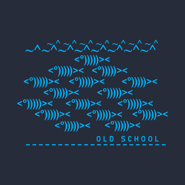 Text Keyboard Computer Nerd Old School Fish Geek Science Biology by TeeCreations