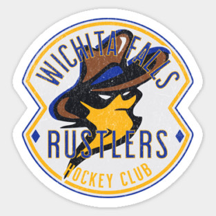 Defunct Hockey Team Wichita Falls Rustlers Hockey Texas Sticker