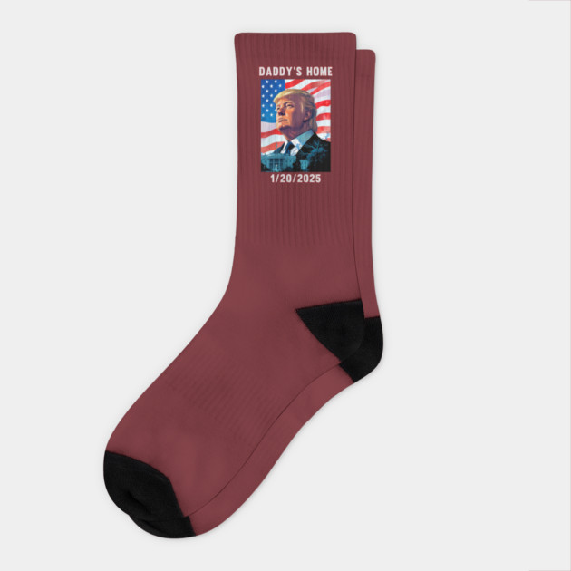 Donald Trump 2024 Daddy's Home Socks by QuirkyQuest Creations
