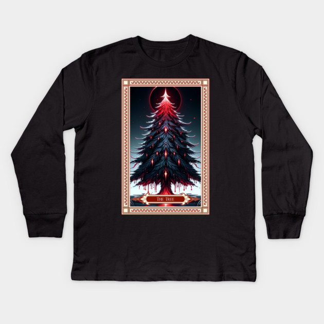 The Christmas Tree Tarot Card Kids Long Sleeve T-Shirt by HolidayBug