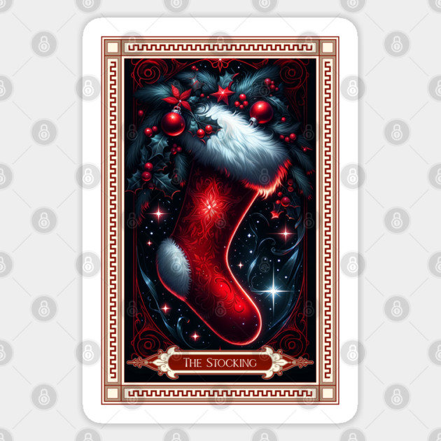 The Christmas Stocking Tarot Card Sticker by HolidayBug