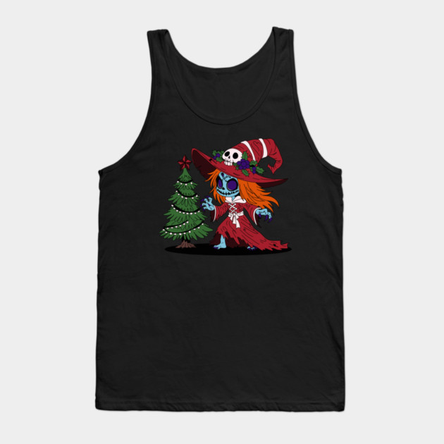 Cute Christmas Witch Tank Top by H. R. Sinclair