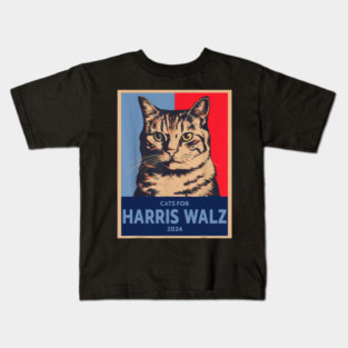 Politically Purrfect Cats For Kamala Harris 2024 President Kids T-Shirt