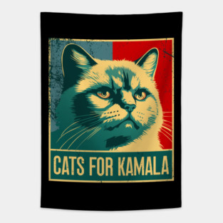 Kamala-Cat Tapestry