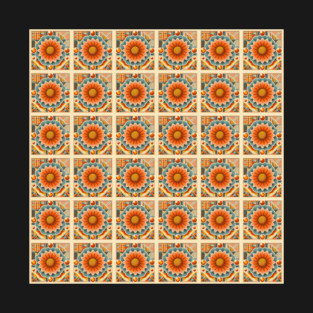 Orange Flower Pattern T-Shirt