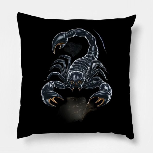 The Scorpion is Predominantly Black Pillow by animegirlnft