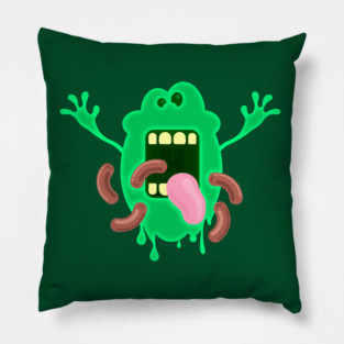 Slimer Hot Dog Frenzy Pillow
