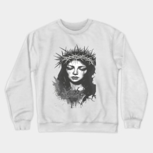 Grayscale Artistic Composition Featuring a Crown Crewneck Sweatshirt