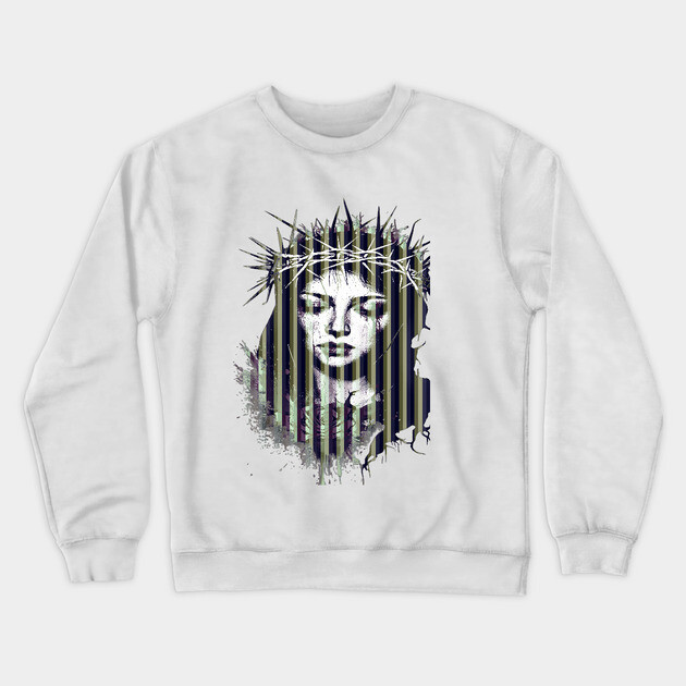 Grayscale Artistic Composition Featuring a Crown Crewneck Sweatshirt by animegirlnft