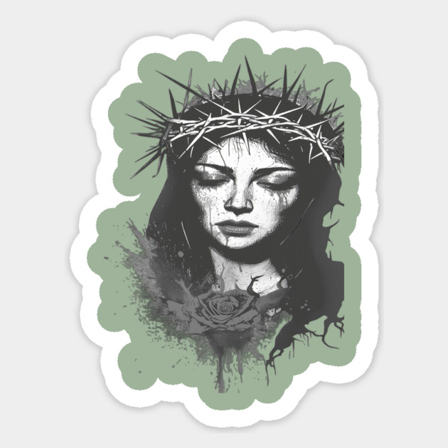 Grayscale Artistic Composition Featuring a Crown Sticker by animegirlnft