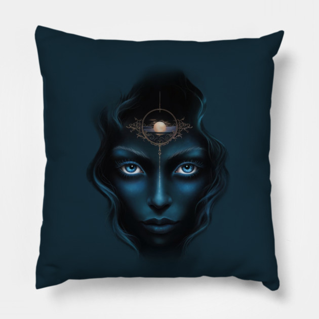 Dark Hair Angel Pillow by animegirlnft