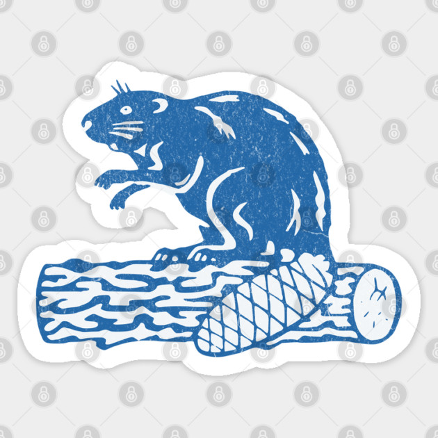 Vintage Beaver Logo Defunct Hockey Team Hull Beavers Sticker by Yesteeyear