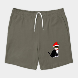 Tuxedo Cat in Bowtie at Christmas Shorts