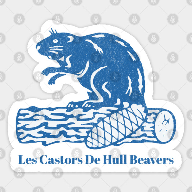 Vintage Beaver Logo Defunct Hockey Team Hull Beavers Sticker by Yesteeyear