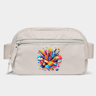 School Supplies, Back to School: Creative School Patterns, Shape Inspired Art - School Supplies Edition, Abstract School Art - Back to School Vibes, Ideal Gift. Bag
