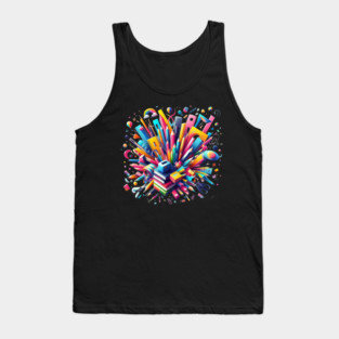 School Supplies, Back to School: Creative School Patterns, Abstract Art Supplies - Artistic School Supplies, Back to School Vibes, Ideal Gift. Tank Top