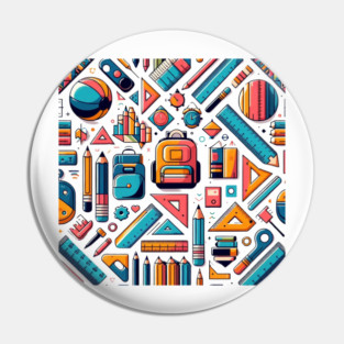 School Supplies, Back to School: Geometric Back to School: Shapes and Supplies - School Art Supplies, Go Back to School Vibes, Ideal Gift. Pin