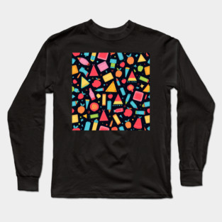 School Supplies, Back to School: Contemporary School Patterns: Artistic Supplies - School Art Supplies, Minimalist School Art, Abstract School Designs, Ideal Gift. Long Sleeve T-Shirt