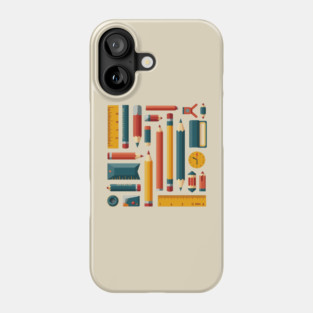 School Supplies, Back to School: Minimalist School Art, Back to School Vibes - School Art Supplies, Abstract School Designs, ideal Gift. Phone Case