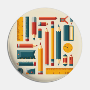 School Supplies, Back to School: Minimalist School Art, Back to School Vibes - School Art Supplies, Abstract School Designs, ideal Gift. Pin