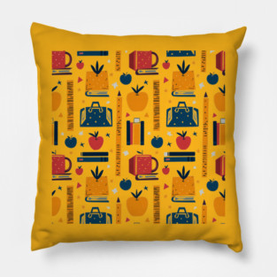 School Supplies, Back to School: Abstract Geometric School Designs - Designs for Teachers, School Art Supplies, Abstract School Designs, Ideal Gift. Pillow