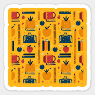 School Supplies, Back to School: Abstract Geometric School Designs - Designs for Teachers, School Art Supplies, Abstract School Designs, Ideal Gift. Sticker