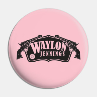 Waylon Jennings Gun Art Logo Pin