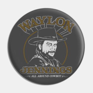 Waylon Jennings Clipart Face Pin