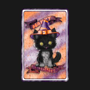 Halloween Kitty - Sparkles and Stripes T-Shirt