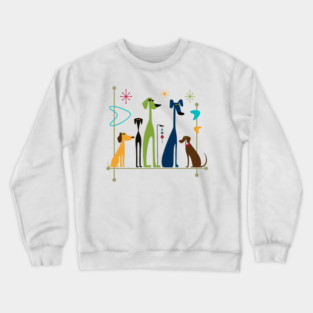 Retro Mid-Century Modern Dogs 50s 60s Style Crewneck Sweatshirt