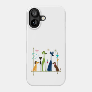 Retro Mid-Century Modern Dogs 50s 60s Style Phone Case
